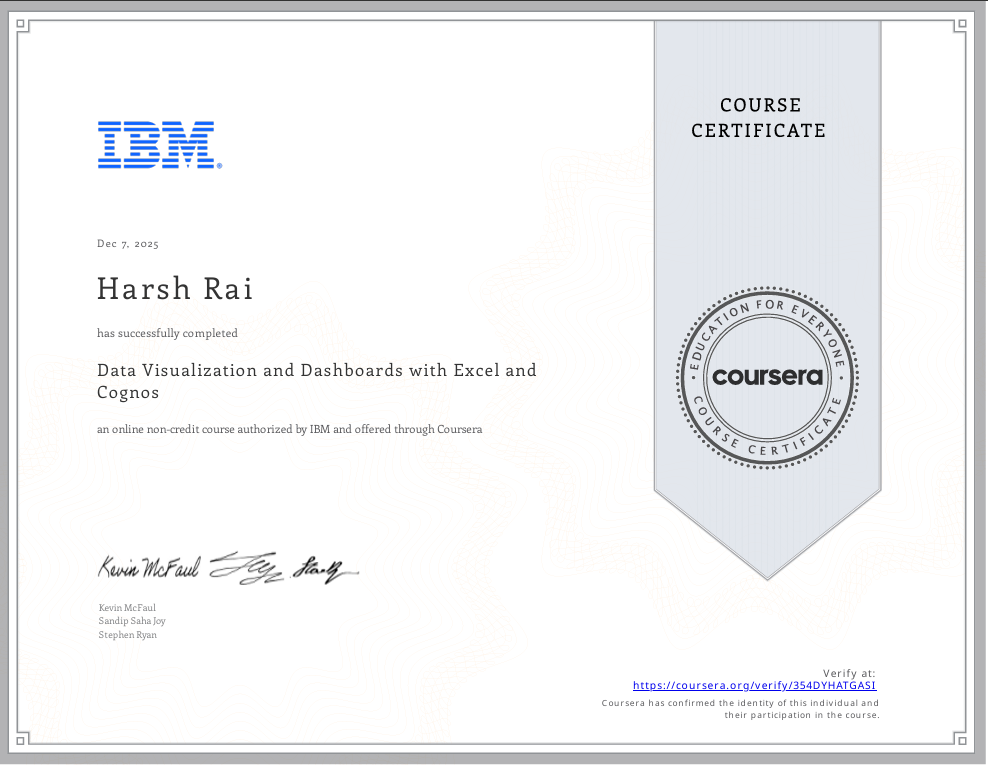 Data Visualization with Excel and Cognos