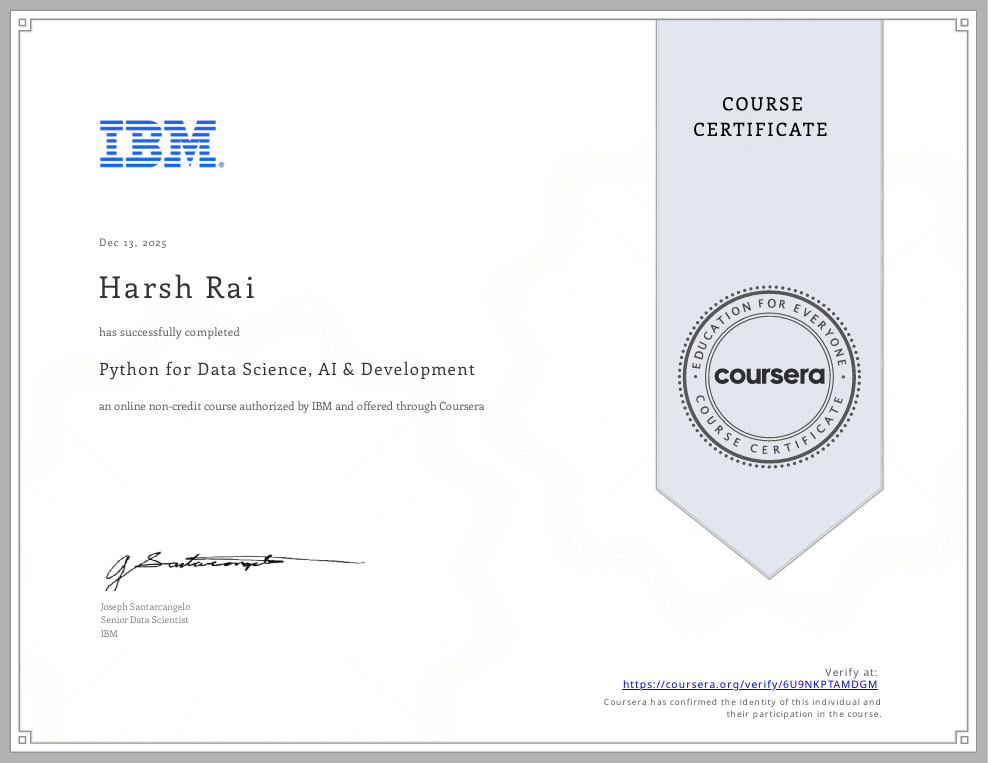 Python for Data Science, AI and Development