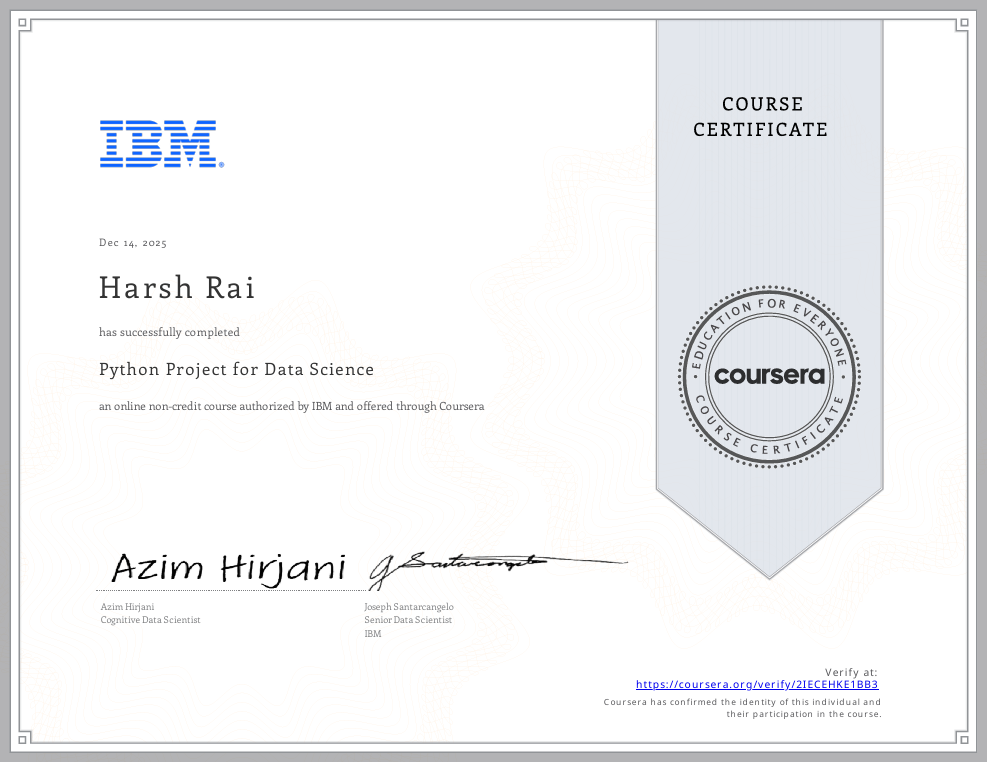 Python Project for Data Science